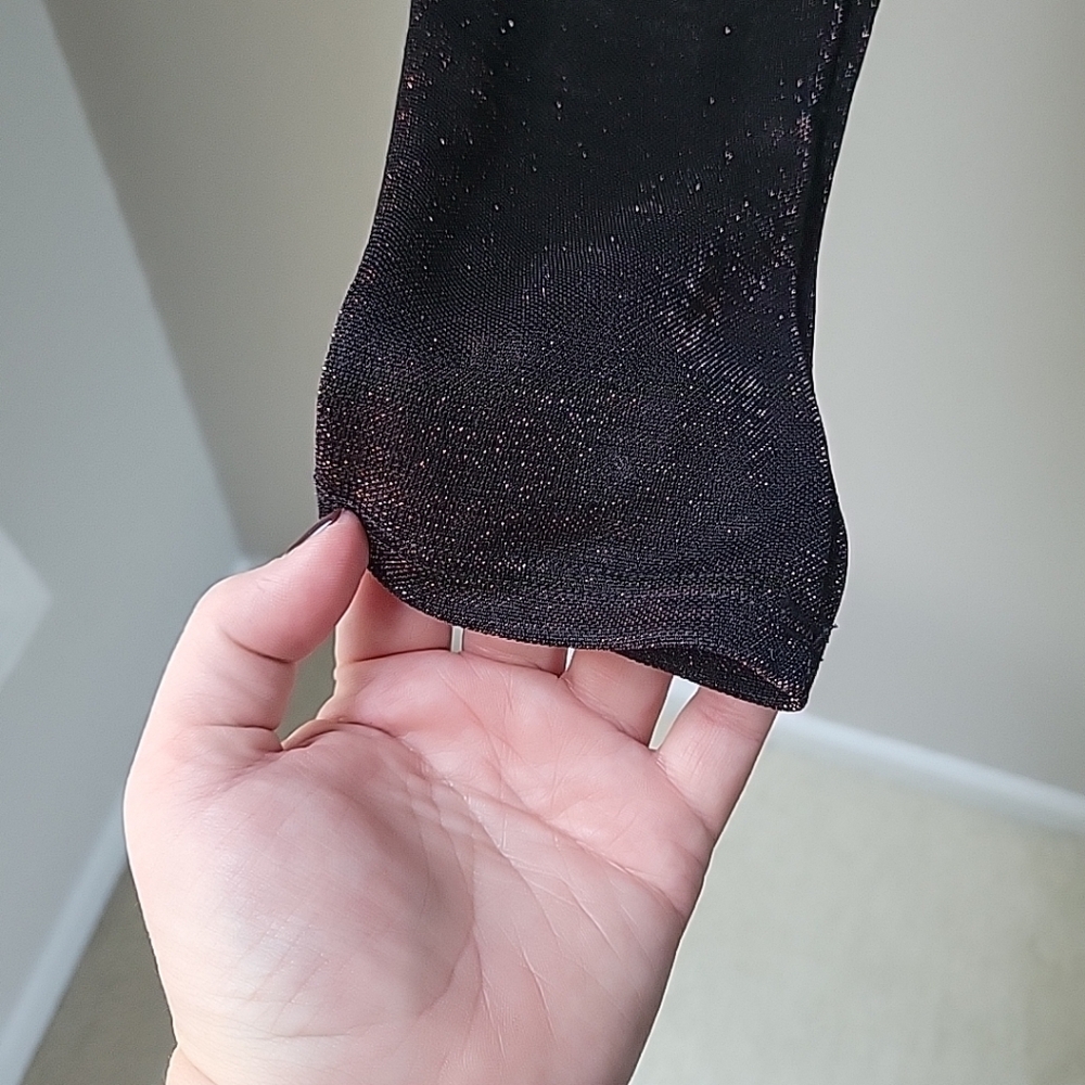 Urban Outfitters Y2k Vneck Sparkle Striped Metallic Tie Front Long Sleeve Top L - Picture 8 of 9